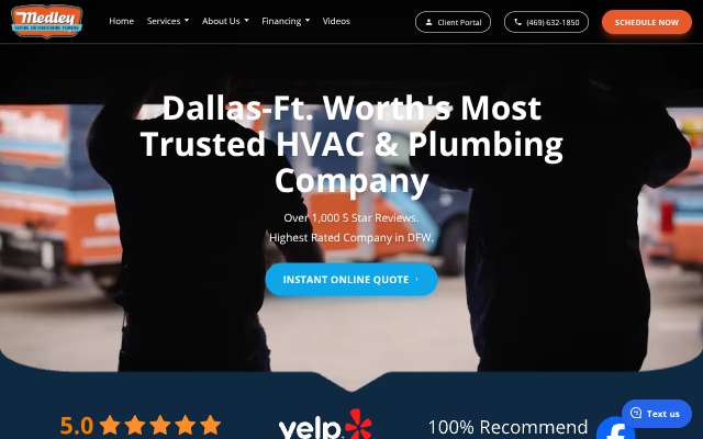 Medley Heating Air Conditioning Plumbing's page as the assistant saw it