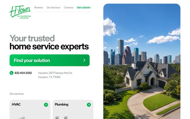 Page cited for H-Town AC & Plumbing