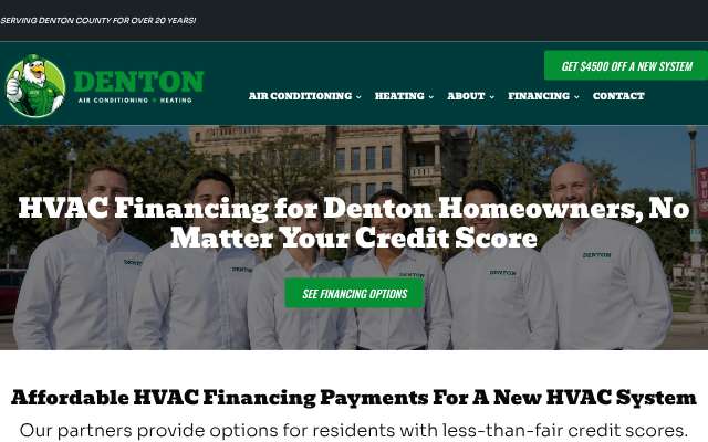 Denton Air Conditioning & Heat's page as the assistant saw it