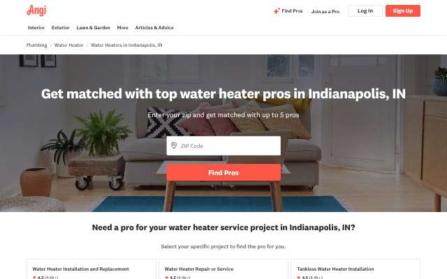 Village Plumbing Service Experts's page as the assistant saw it