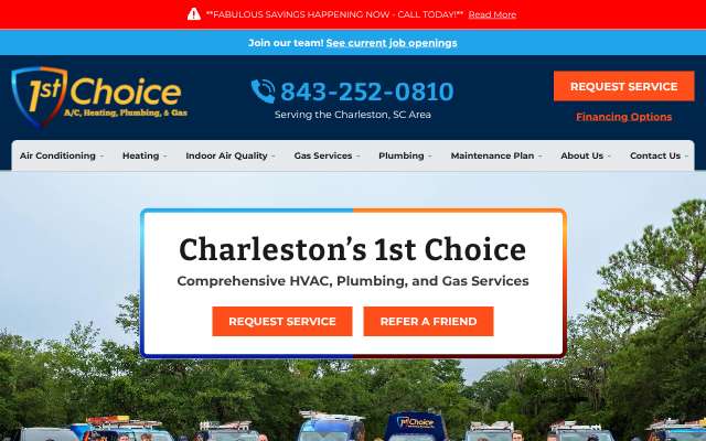 1st Choice AC, Heating, Plumbing and Gas's page as the assistant saw it