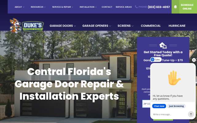 Duke's Garage Doors's page as the assistant saw it