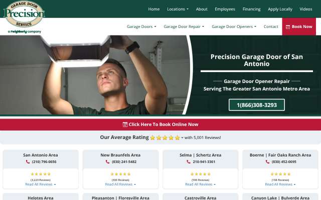 Page cited for Precision Garage Door of San Antonio