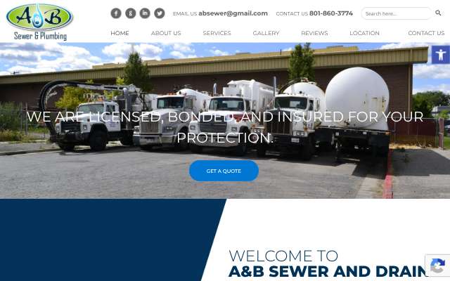 A&B Sewer and Drain Cleaning's page as the assistant saw it