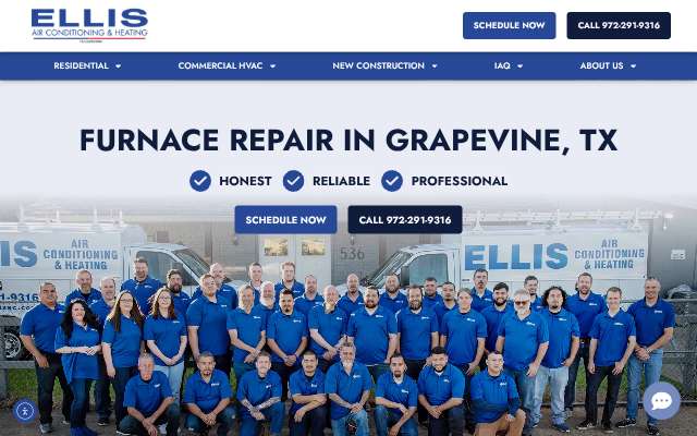 Ellis Air Conditioning and Heating's page as the assistant saw it