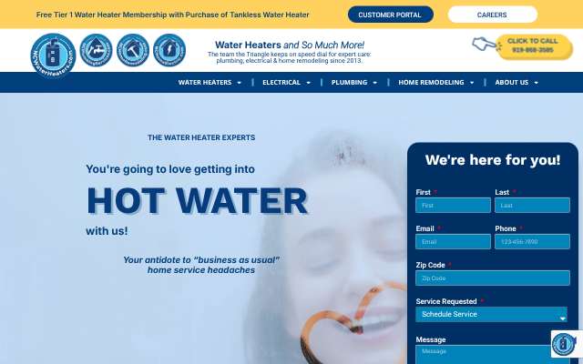 Page cited for NC Water Heaters