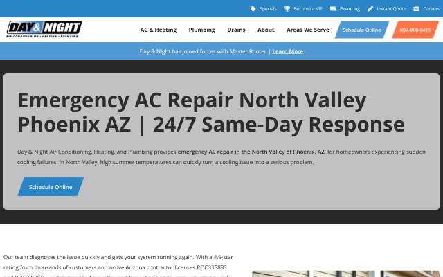 Page cited for Day & Night Air Conditioning, Heating, and Plumbing