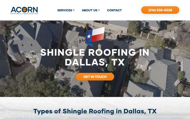 Acorn Roofing's page as the assistant saw it