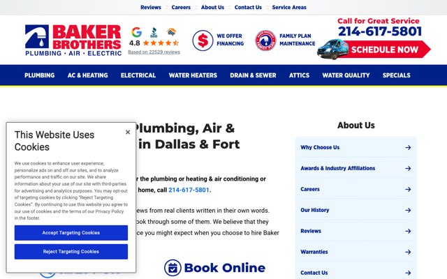 Page cited for Baker Brothers Plumbing, Air & Electrical