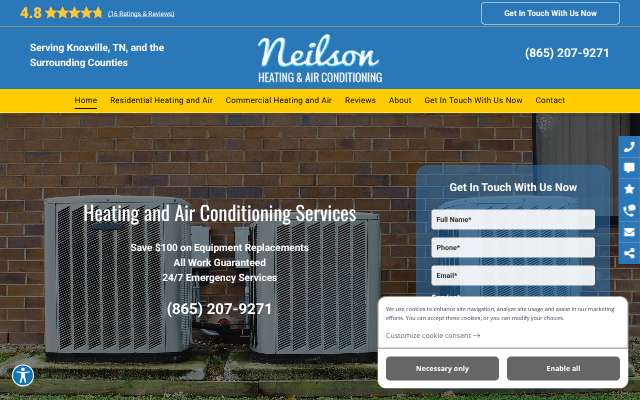 Neilson Heating & Air Conditioning's page as the assistant saw it