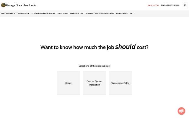A-A Emergency Garage Door Center's page as the assistant saw it