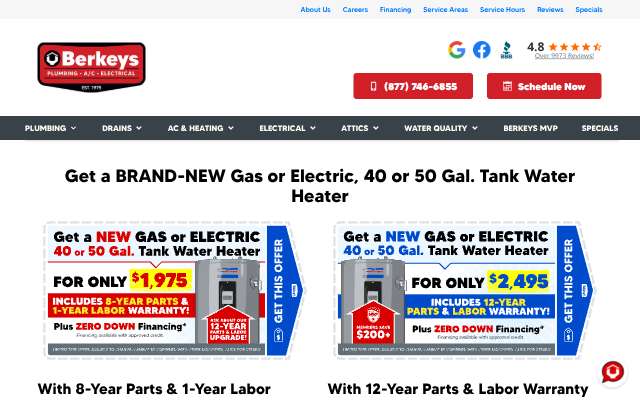 Page cited for Berkeys Plumbing, A/C & Electrical