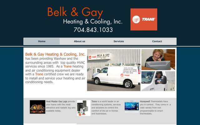 Belk & Gay Heating & Cooling's page as the assistant saw it