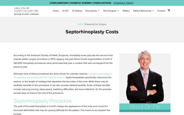 Page cited for Dr. Paul Pin, MD (Dallas)