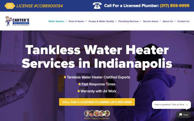 Carter's My Plumber's page as the assistant saw it