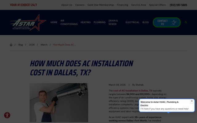 A Star DFW's page as the assistant saw it