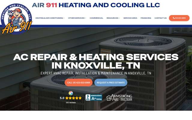 Air 911 Heating & Cooling's page as the assistant saw it