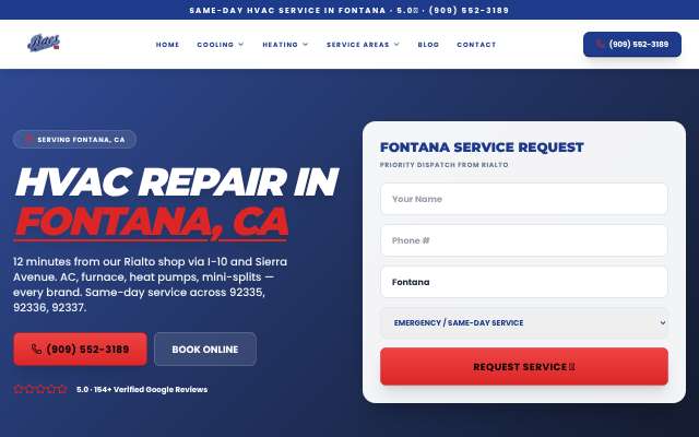 BACS HVAC Services's page as the assistant saw it