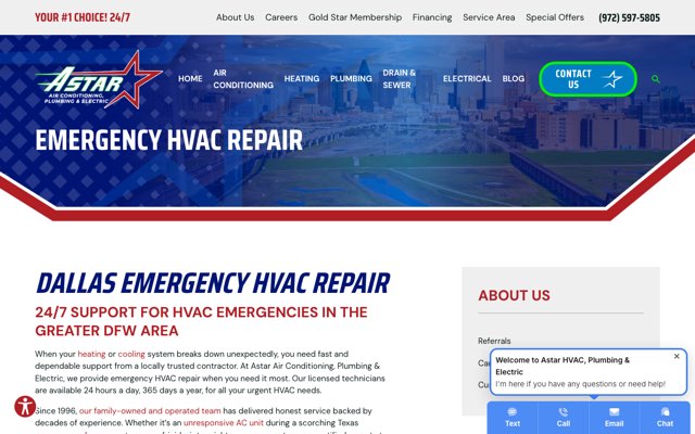 Page cited for Astar Air Conditioning, Plumbing & Electric