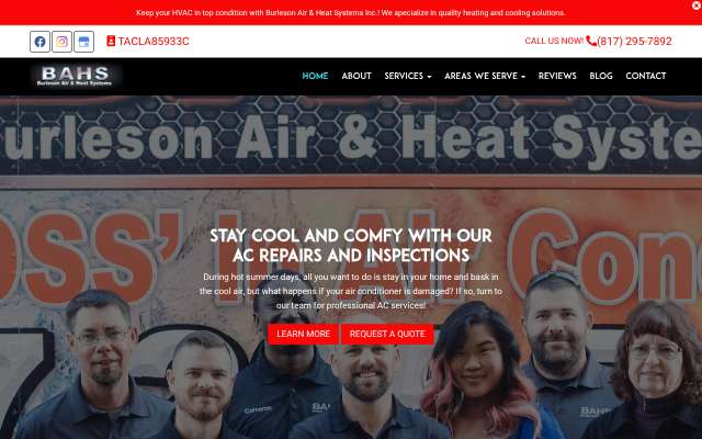 Burleson Air & Heat Systems's page as the assistant saw it