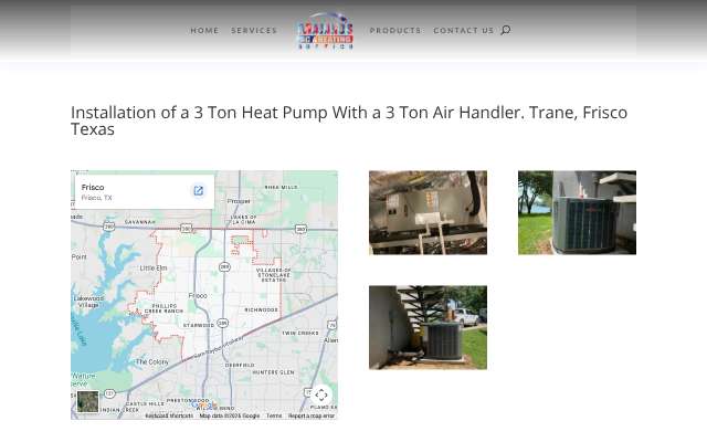 Majanos Air Conditioning and Heating's page as the assistant saw it