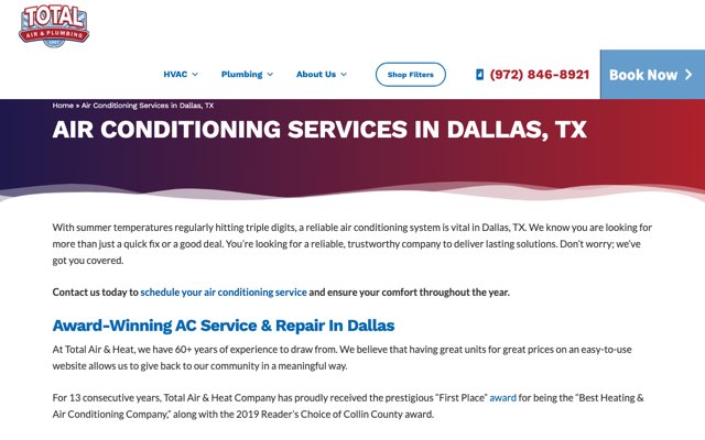 Page cited for Total Air & Heat Co.