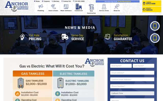 Anchor Plumbing Services's page as the assistant saw it
