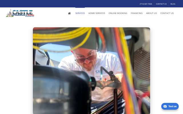 Castle Air Conditioning & Heating's page as the assistant saw it