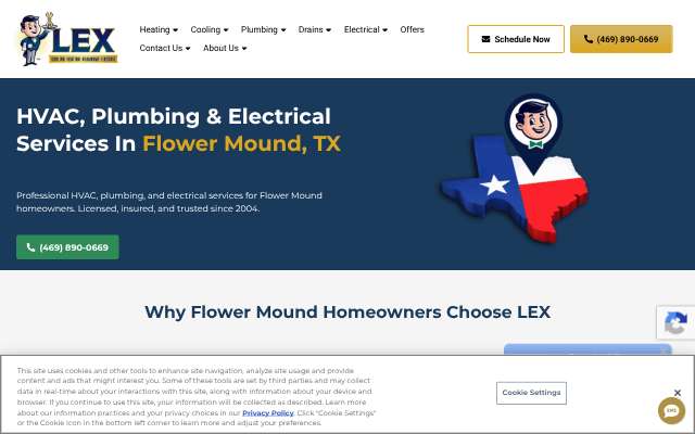 Lex Air Conditioning's page as the assistant saw it