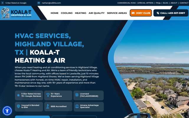 Koala-T Heating & Air's page as the assistant saw it