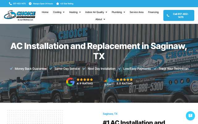 1st Choice Air Solutions's page as the assistant saw it