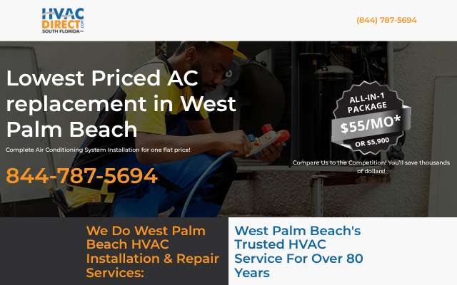 HVACDirect South Florida's page as the assistant saw it