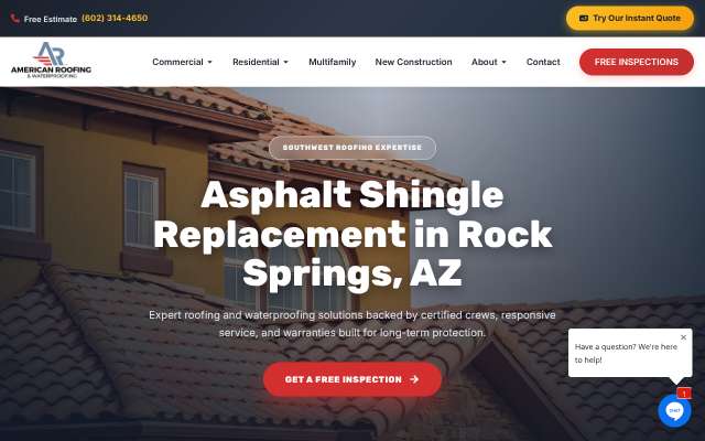 American Roofing & Waterproofing's page as the assistant saw it