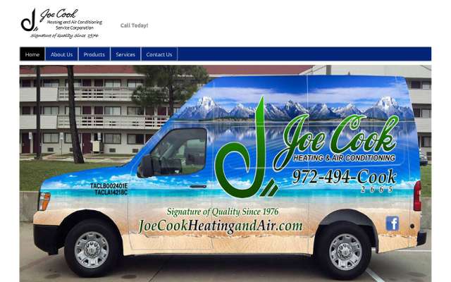 Joe Cook Heating & Air Conditioning's page as the assistant saw it