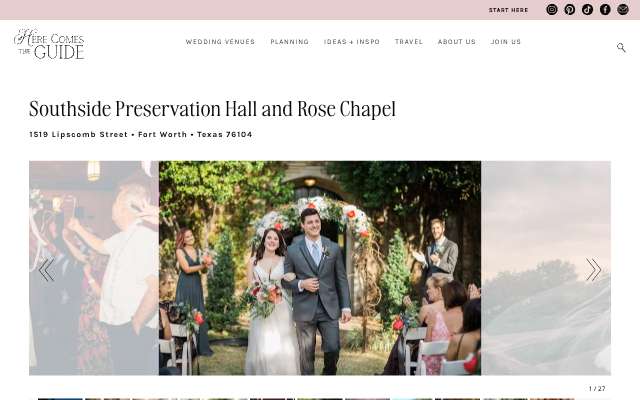 Southside Preservation Hall's page as the assistant saw it