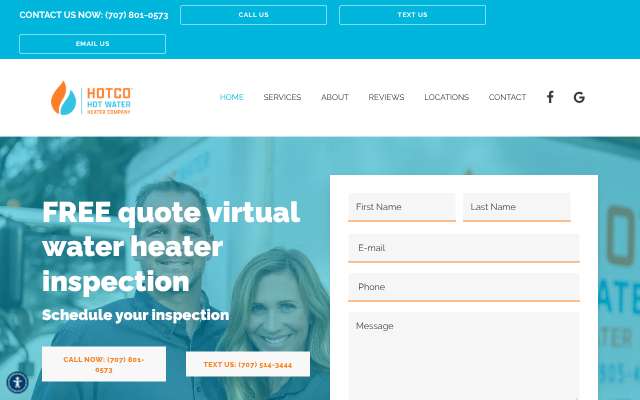 Page cited for HOTCO The Hot Water Heater Company