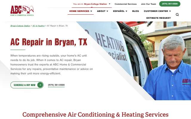 ABC Home & Commercial Services's page as the assistant saw it