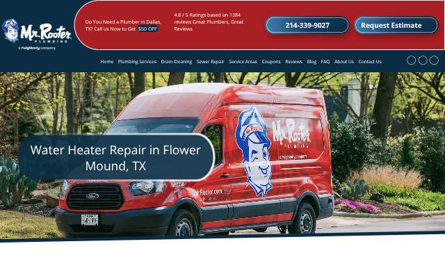 Mr. Rooter Plumbing of Dallas's page as the assistant saw it