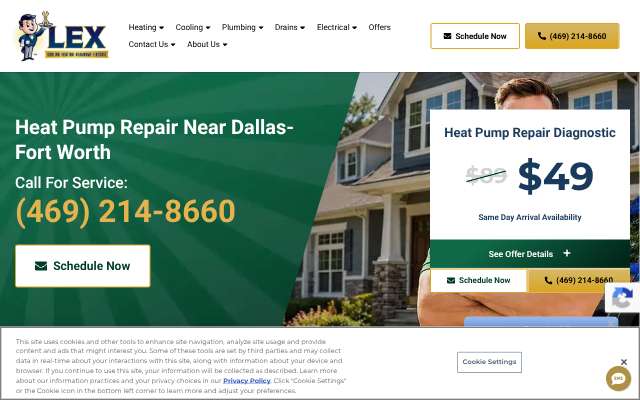 LEX Air Conditioning & Heating's page as the assistant saw it