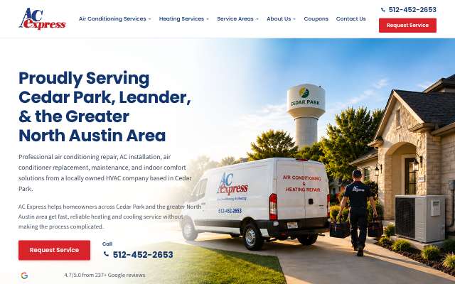 AC Express's page as the assistant saw it