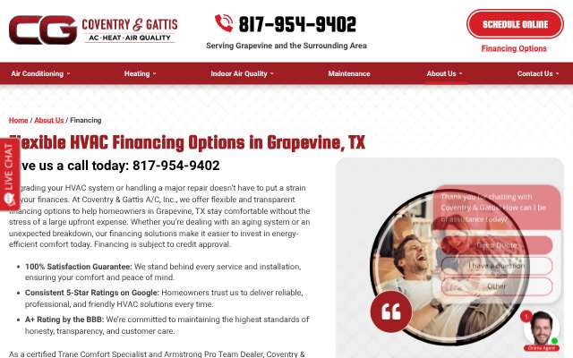 Coventry & Gattis A/C's page as the assistant saw it