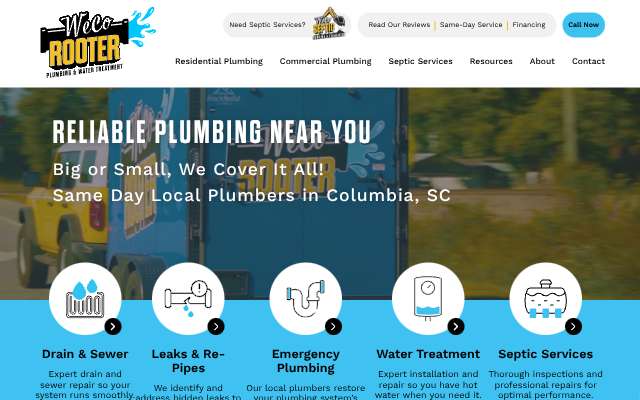 WeCo Rooter's page as the assistant saw it