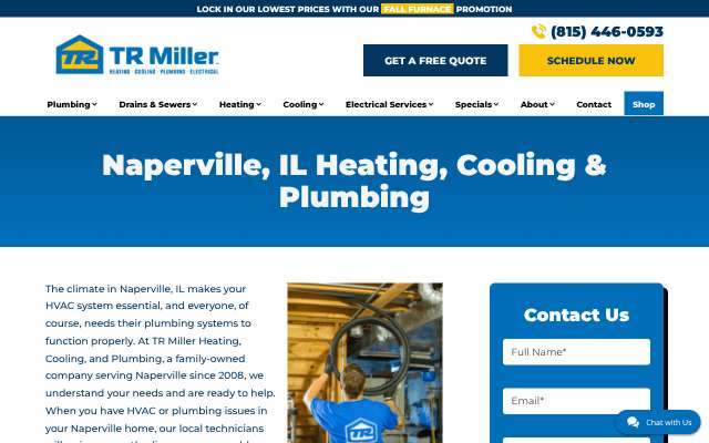 TR Miller Heating, Cooling & Plumbing's page as the assistant saw it