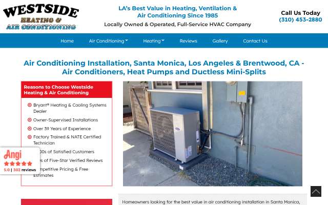Westside Heating & Air Conditioning's page as the assistant saw it