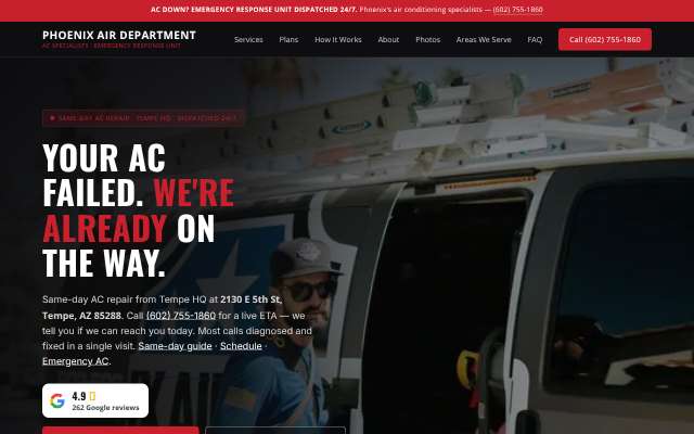 Page cited for Phoenix Air Department