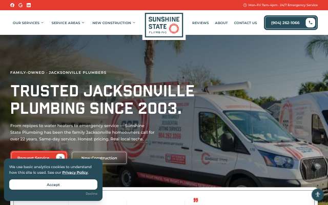 Sunshine State Plumbing's page as the assistant saw it
