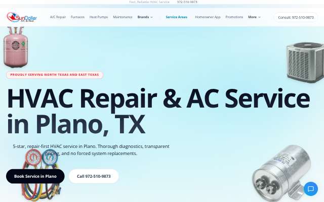 SunDollar A/C & Heat's page as the assistant saw it