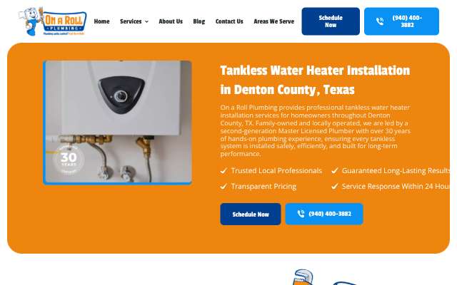 On a Roll Plumbing's page as the assistant saw it
