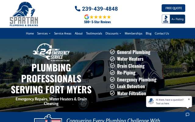 Spartan Plumbing & Drains's page as the assistant saw it
