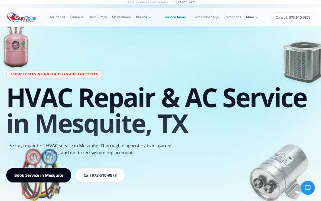 SunDollar A/C & Heat's page as the assistant saw it